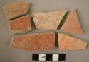 10 red slipped ware sherds