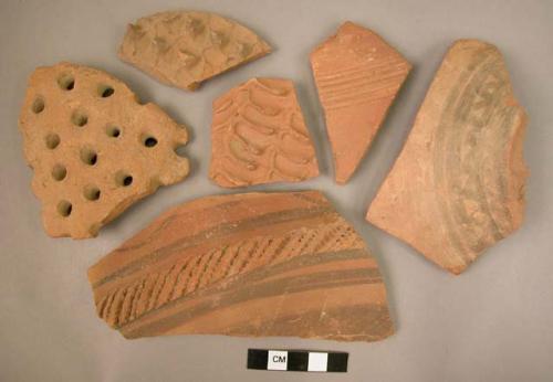 26 miscellaneous potsherds, plain and painted