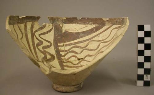 Broken baked clay bowl