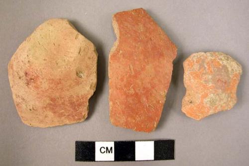 "Red slipped ware" sherds - 3 3rd millenium types