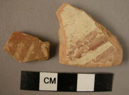 2 "Halaf painted ware" sherds - Sakje Geuze II-III