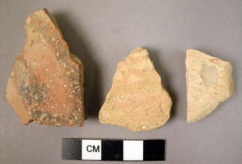 3 unidentified sherds