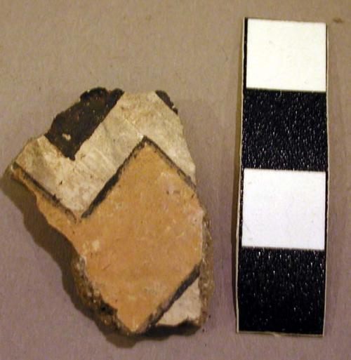 Sherd - outside polychrome, inside black on white decoration