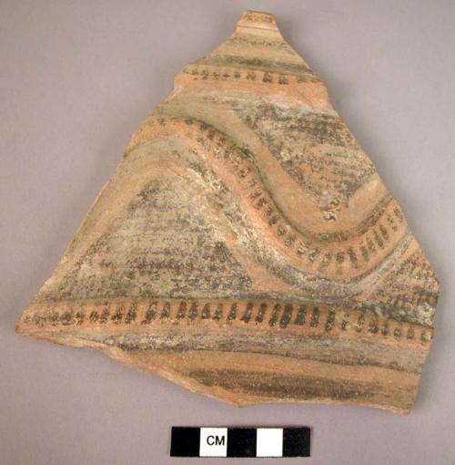 Rim potsherd - painted on light - relief (A1)