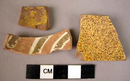 3 Potsherd - local brown and yellow