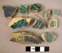 10 Potsherds - blue glaze