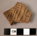 Potsherd - brown, incised - in