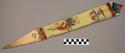 Ornament?, flat pointed stick, painted floral-like designs