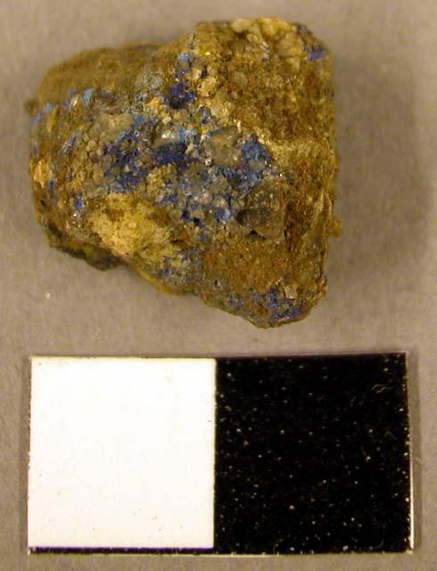 Stone samples including pieces of azurite concretion