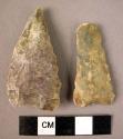 2 flint implements worked on both sides