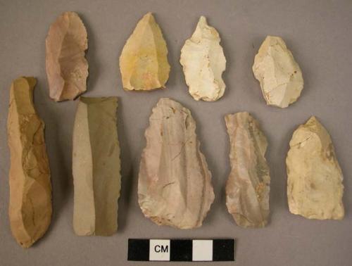 11 flint flacks of various types