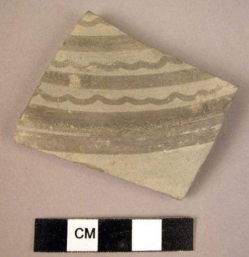 Potsherd - gray painted, gray relief (Type Series A15)