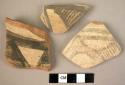 3 potsherds - painted on light (B1)