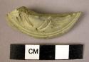 Pottery bomb fragment - gray ware, incised