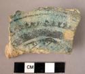 Base potsherd - blue glaze