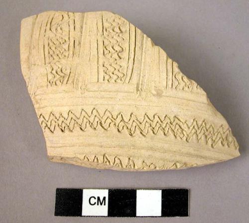 Potsherd - buff incised