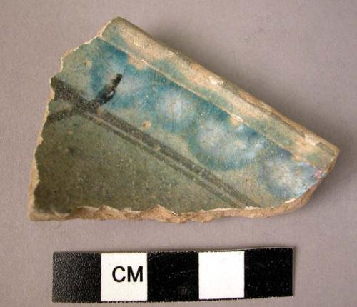 Rim potsherd - glazed