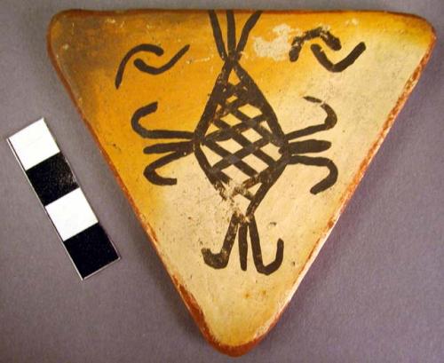 Triangular pottery tile