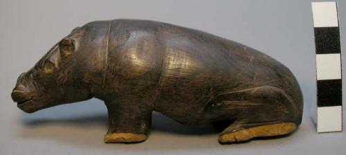 Melanoxylon - black wood figure of hippopotamus; trade piece