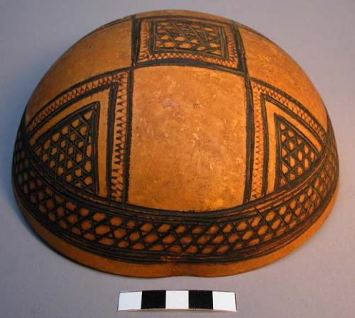 Decorated gourd bowl