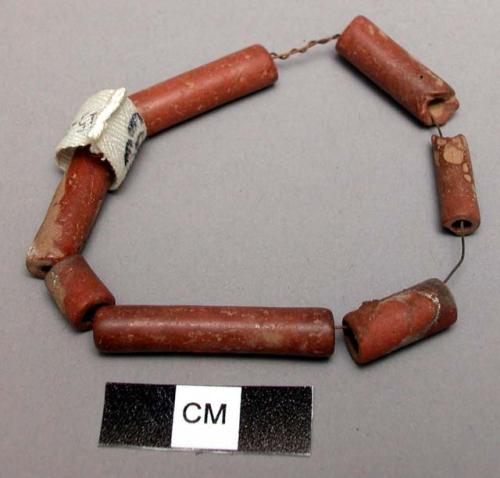 Cylindrical terra cotta beads