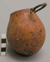 Small gourd container, leather thong attached