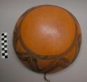 Calabash - ornamented by jur with burnt geometric incising