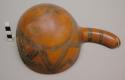 Calabash ornamented with burnt geometric incising - done by woman