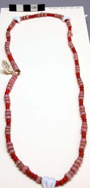 Necklace of pink and red beads