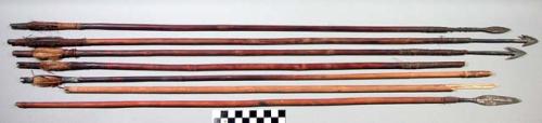 Wooden quiver and arrows