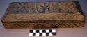 Box, carved wood, rectangular, incised decoration, with lid
