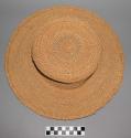 Straw hat with leather strap