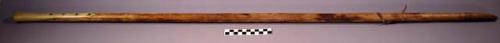 Seal harpoon - wood and bone shaft; copper head and line of seal skin