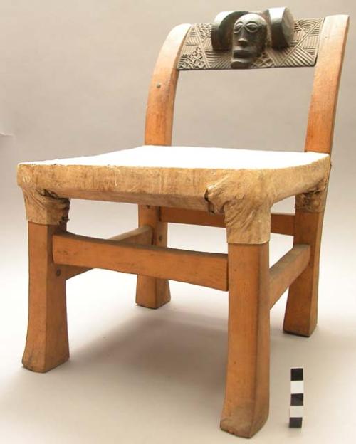 Small chair, back board carved