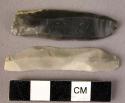 4 finely serrated flint flakes