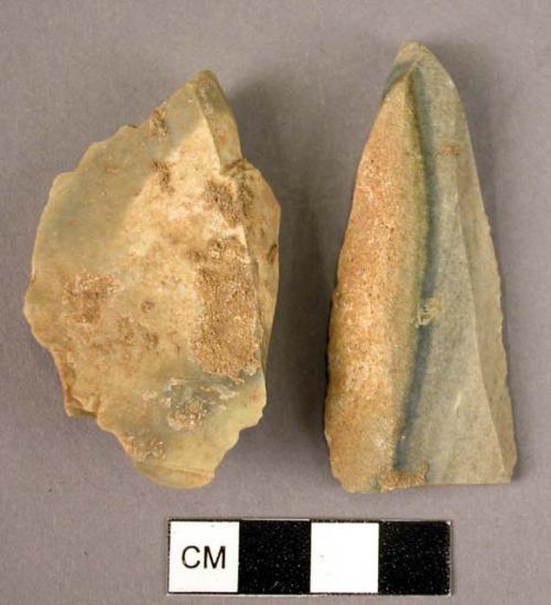 5 flint bec-de-flute burins:median angle; polyhedric