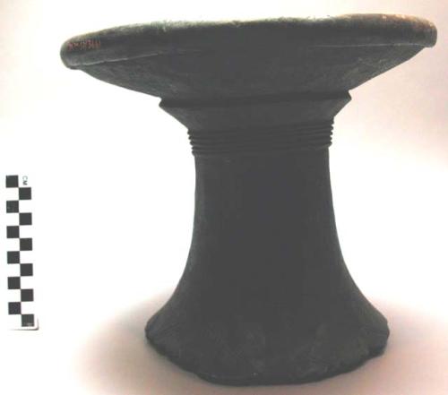 Wooden stool - mushroom-shaped, incised decoration (mbata)