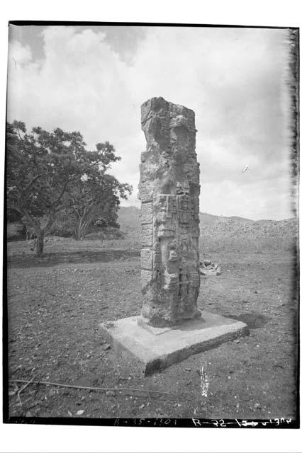 Stela #3, after reparation, Northeast view