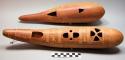 2 Carved gourd musical instruments, approx. 17" long