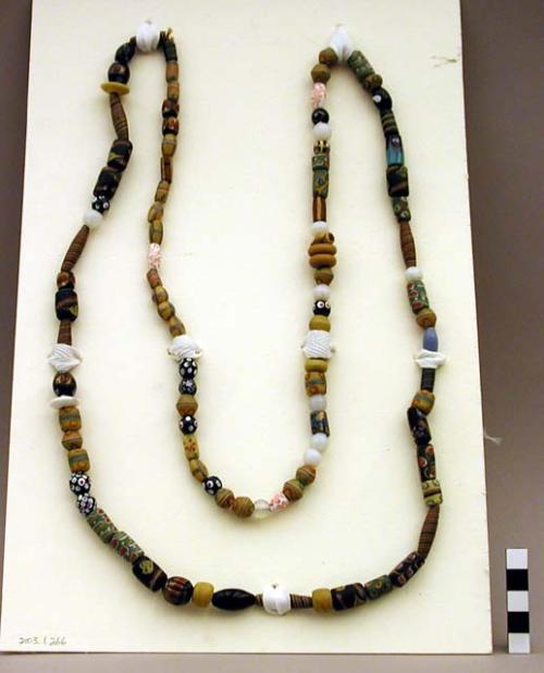 Necklace of  103 assorted glass beads