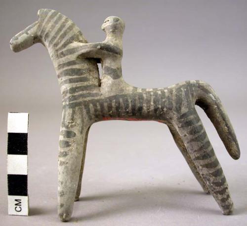 Pottery horse and rider