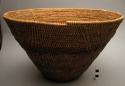 Round fine woven basket