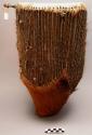 Wooden drum with pieces of eland hide on ends, kirembi