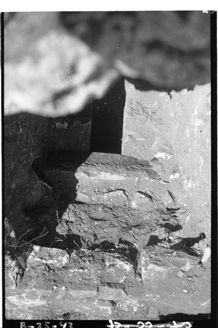 Stela F, entrance to cruciform chamber opened