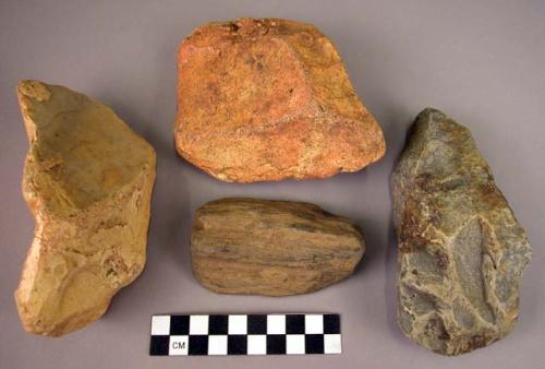 38 misc. implements of fossil wood and silicified tuff