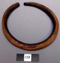 Wood bracelet, bent twig, smoothed, total outer circumference 10 3/8"