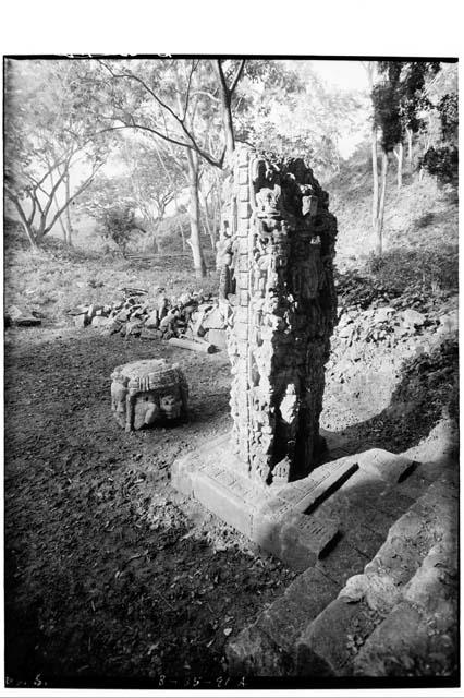 Right side of Stela N after reparation