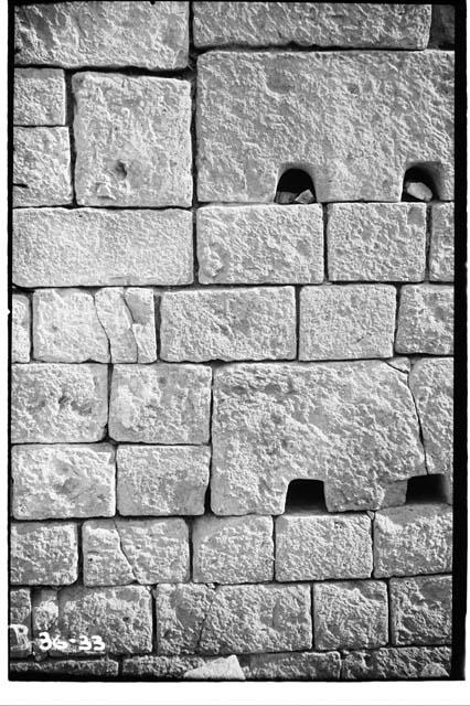 Example of masonry from Structure 22; South room; Northeast wall