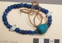 Bead necklace of blue china beads