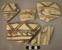 7 painted rim potsherds - leopard design